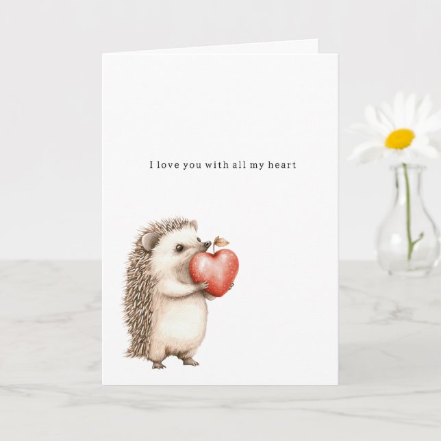Hedgehog All My Heart Love Kort (Liten växt)