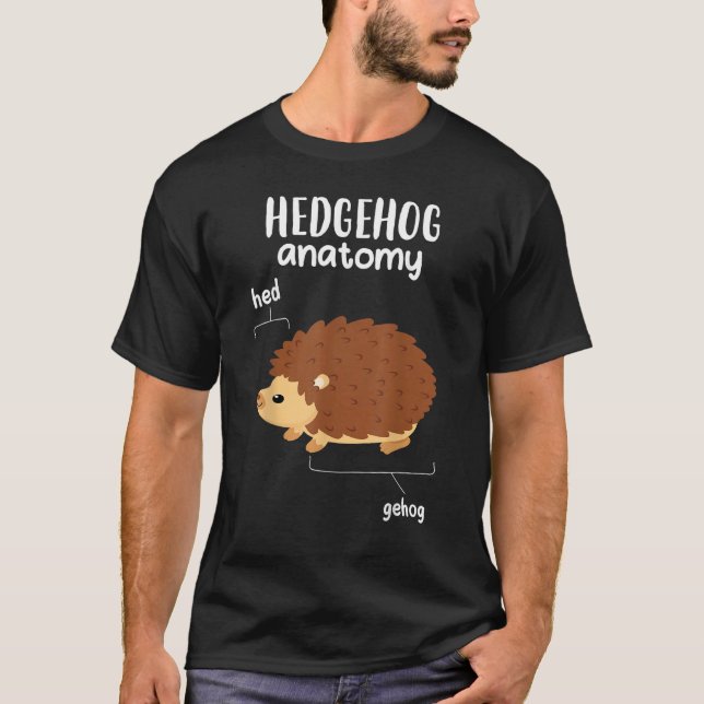 Hedgehog Anatomy Cute Hedgehog Men Women T Shirt (Framsida)