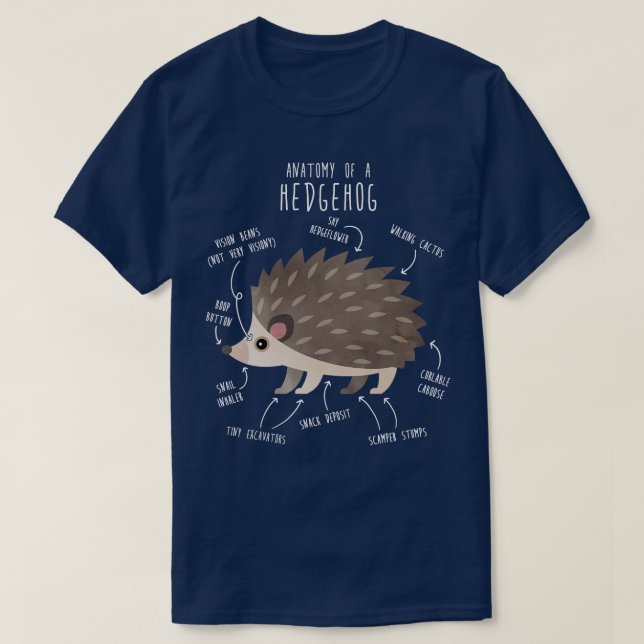 Hedgehog Anatomy T Shirt (Design framsida)