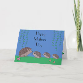 Hedgehog and child Mors dag Card Kort
