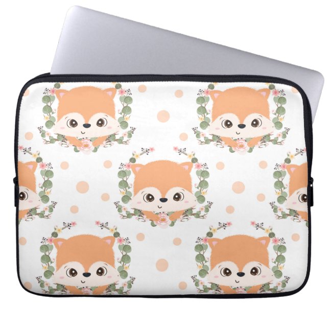 Hedgehog and Flower Tattoo Laptop Fodral (Framsidan)