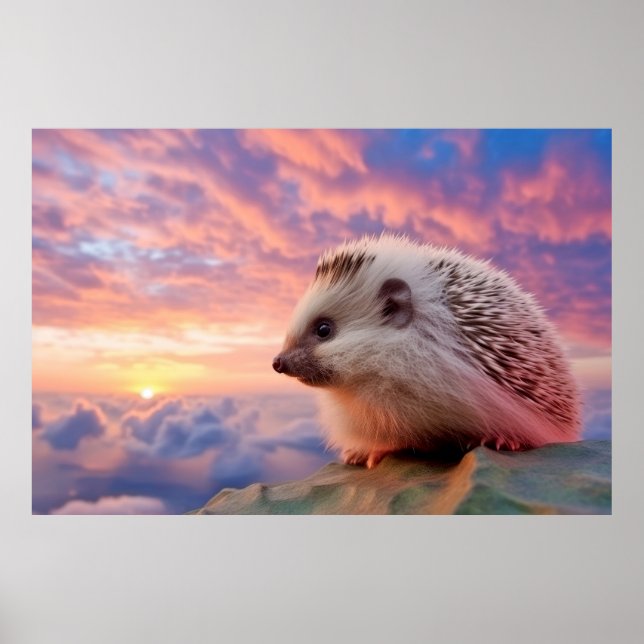Hedgehog Animal Nature Majestic Vild Poster (Framsidan)