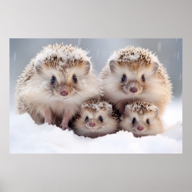 Hedgehog Animal Vild Beauty Freedom Wilderness Art Poster (Framsidan)