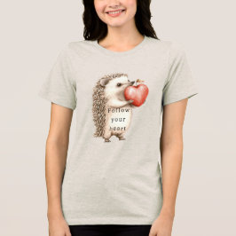 Hedgehog Apple Heart T Shirt