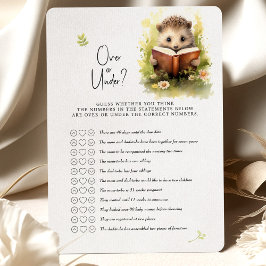 Hedgehog Baby Shower Game over eller under? Inbjudningar