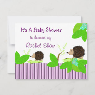 Hedgehog Baby Shower Inbjudan