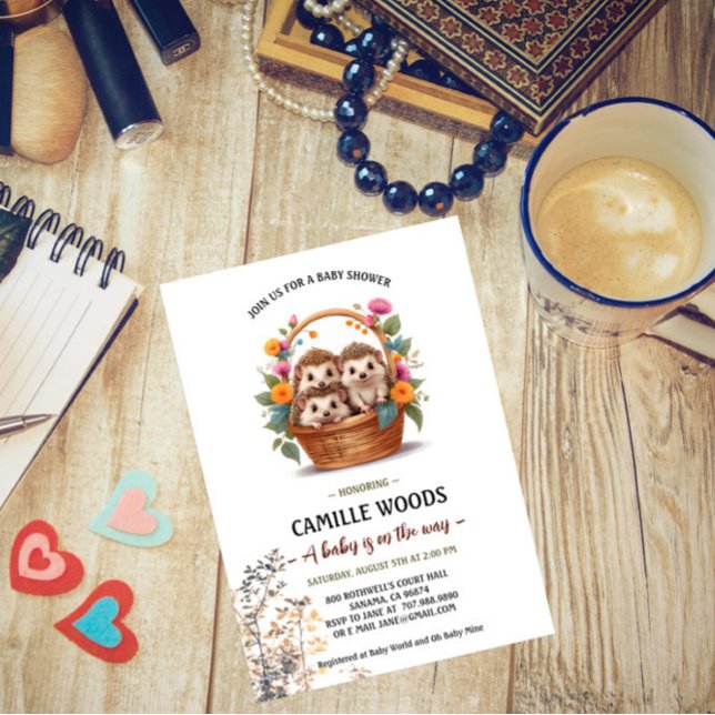 Hedgehog Baby Shower-inbjudan Inbjudningar (Skapare uppladdad)