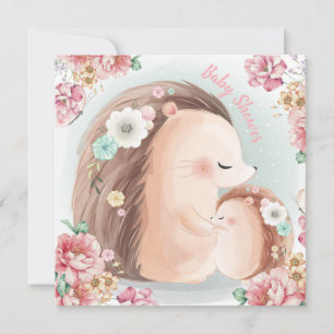 Hedgehog Baby Shower-inbjudan Julkort