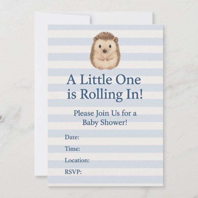 Hedgehog Baby Shower Inbjudningar (Framsida)