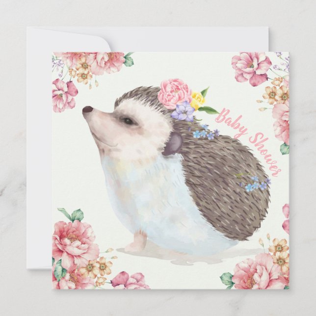 Hedgehog Baby Shower Invitation Julkort (Framsida)