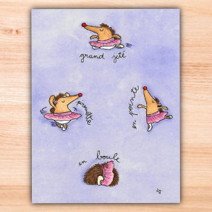 HEDGEHOG BALLET vykort av Nicole Janes