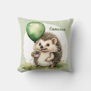 Hedgehog Balloon Cute Gender Neutral Personlig Kudde