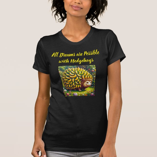 Hedgehog Bananas T Shirt (Framsida)
