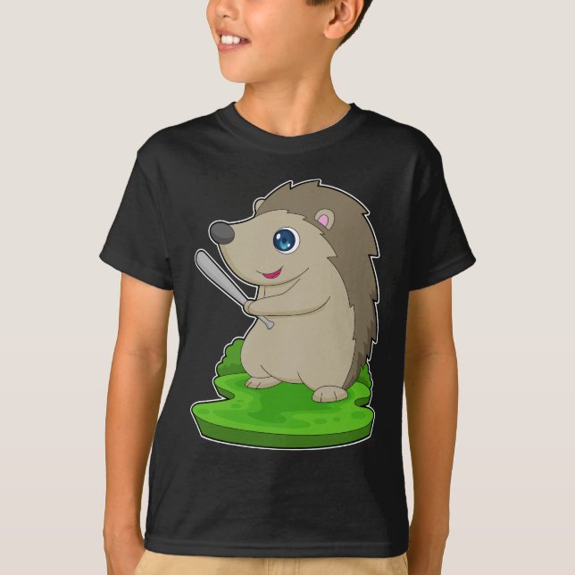Hedgehog Baseball Baseball fladdermus T Shirt (Framsida)
