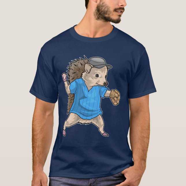 Hedgehog Baseball Baseball-handsken T Shirt (Framsida)