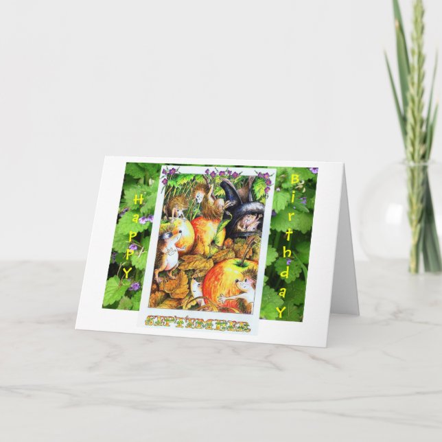 Hedgehog Birthday Card Kort (Framsida)