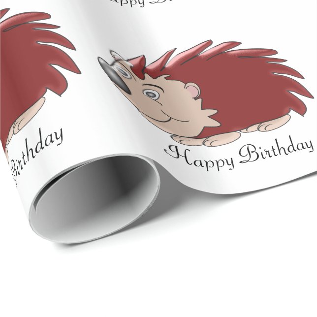 Hedgehog Birthday Presentpapper (Rullad Hörn)