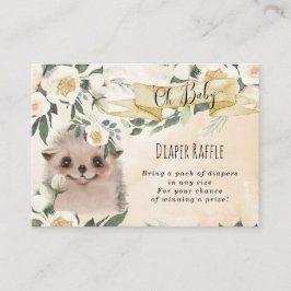 hedgehog blommigt baby Diaper Raffle-kort Tilläggskort