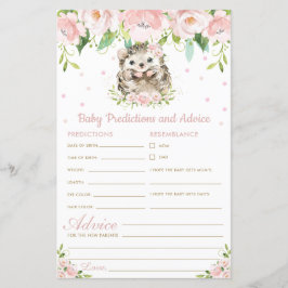 Hedgehog Blommigt Baby Predictions & Advice Shower