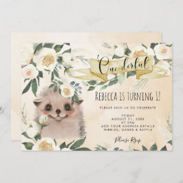 hedgehog-blommigt på en underbar inbjudan till för