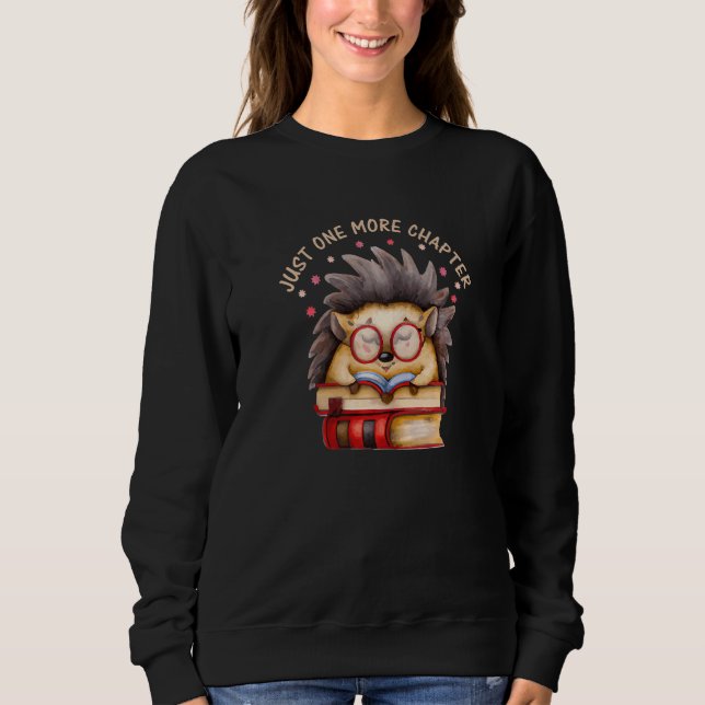 Hedgehog Book Nerd Just one more Chapter Premium T Shirt (Framsida)