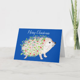 Hedgehog Christmas Card Tack Kort