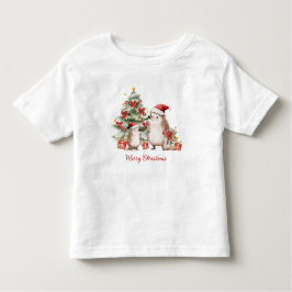 Hedgehog Christmas Tree Presents Kids T Shirt