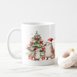 Hedgehog Christmas Tree Presents Mug Kaffemugg