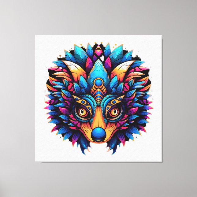 Hedgehog Colorful Pop Art Canvastryck (Framsida)