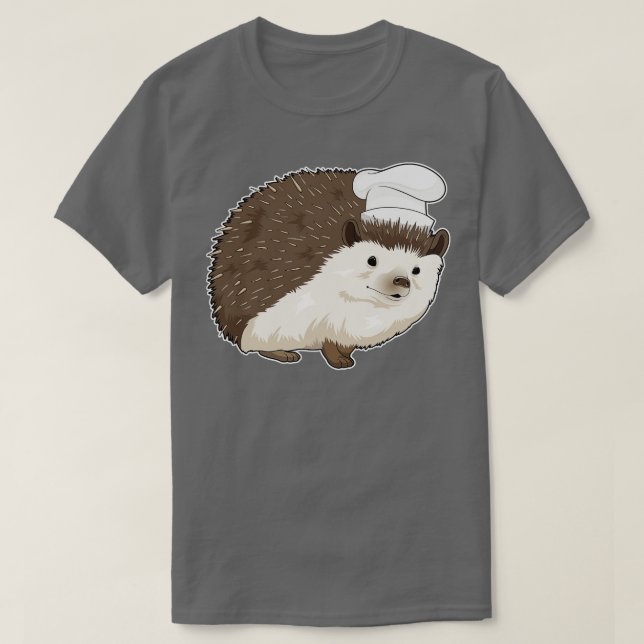 Hedgehog Cook Chef Hat T Shirt (Design framsida)