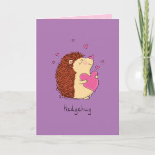 Hedgehog Cute Kids Alla hjärtans dagshus Kort