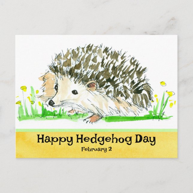 Hedgehog Day Februari 2 Nationella Helgdagar Vykort (Framsida)