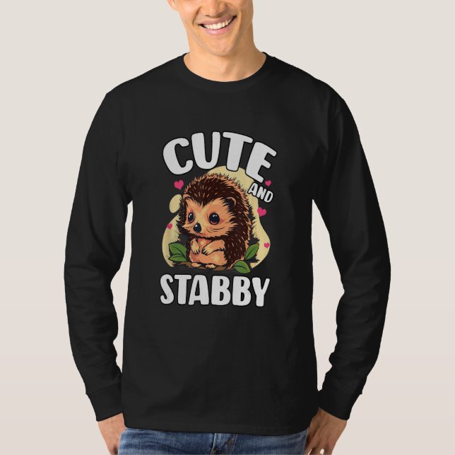 Hedgehog Design For Forest Animal   Cute And Stabb T Shirt (Framsida)