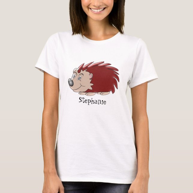 Hedgehog Design Personlig Tee Shirt (Framsida)