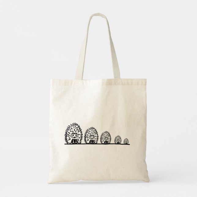 Hedgehog design Tote Bag Tygkasse (Baksida)