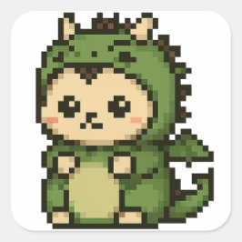 hedgehog draon-dekalett lakan fyrkantigt klistermärke