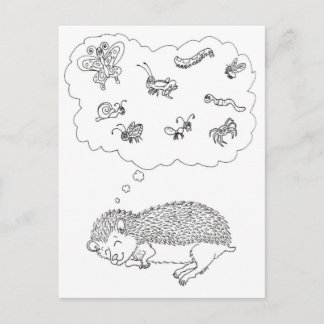 Hedgehog Dreams Postcard Vykort