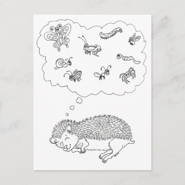 Hedgehog Dreams Postcard Vykort (Framsida)