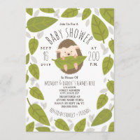 Hedgehog Falling Löv Woodland Baby Shower