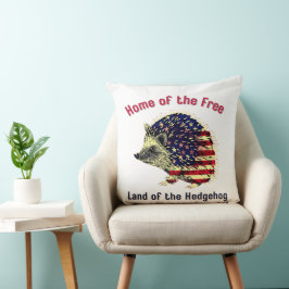 Hedgehog Flagga America Kudde