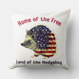Hedgehog Flagga America Kudde