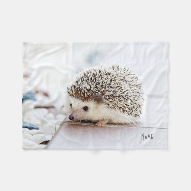 Hedgehog Fleece Blanket - Personlig med namn (Framsidan (Horisontell))