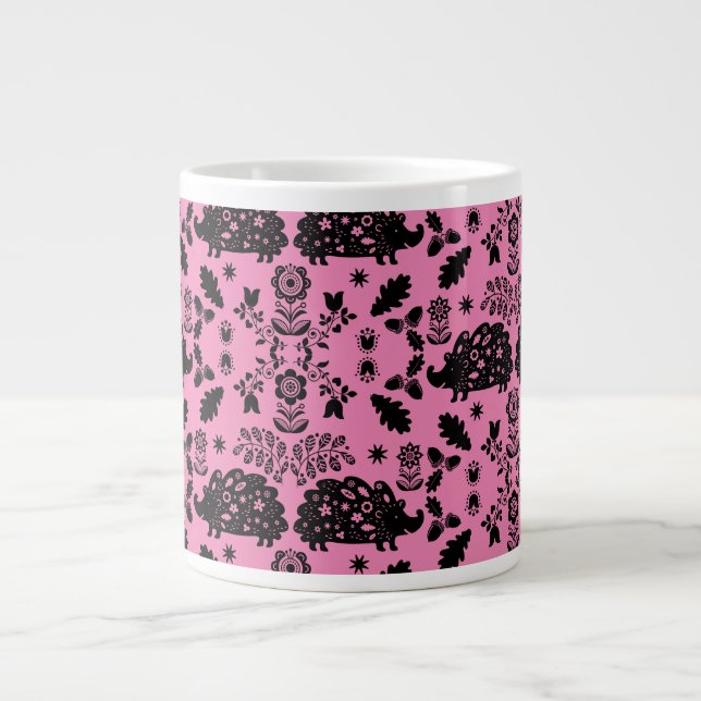 Hedgehog Folk Art Jumbo Mugg (Framsidan)