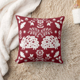 Hedgehog Folk Art Kudde