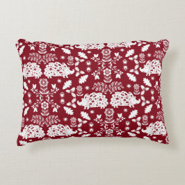 Hedgehog Folk Art Prydnadskudde