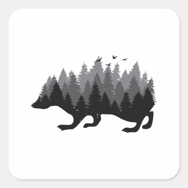 hedgehog Forest Fyrkantigt Klistermärke (Framsida)