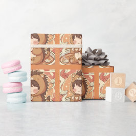 Hedgehog Forest Gift Wrapping Paper Presentpapper