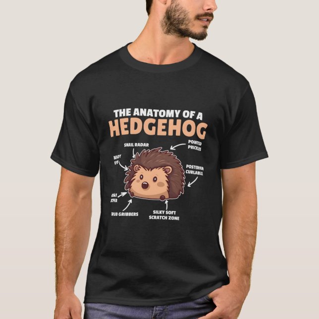 Hedgehog-förklarande anatomi hos en Hedgehogs T Shirt (Framsida)