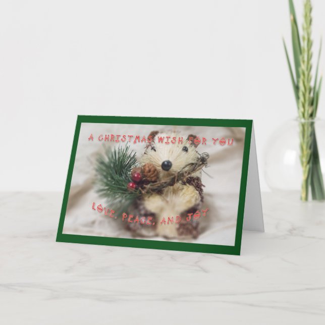 Hedgehog God jul Wish Greeting Card Helgkort (Framsida)
