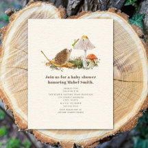 Hedgehog Grashopper Mushroom Woodland Baby Shower